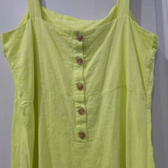 NEW YORK & COMPANY Linen Blend Strappy Lemon Yellow Mini Dress, Size XL - Picture 11 of 13